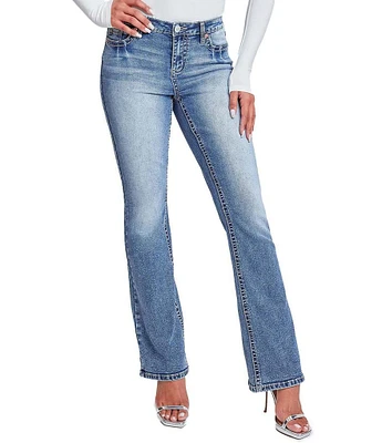 YMI Jeanswear Mid Rise Heavy Stitch Bootcut Jeans