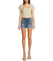 YMI Jeanswear Mid Rise Lace Trimmed Micro Miniskirt