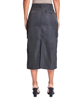 YMI Jeanswear Mid Rise Midi Cargo Skirt