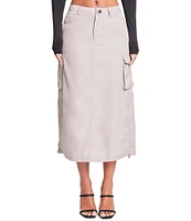 YMI Jeanswear Mid Rise Midi Cargo Skirt