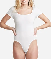 Yummie Annette Square Neck Cap Sleeve Shaping Bodysuit