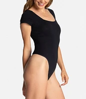 Yummie Annette Square Neck Cap Sleeve Shaping Bodysuit