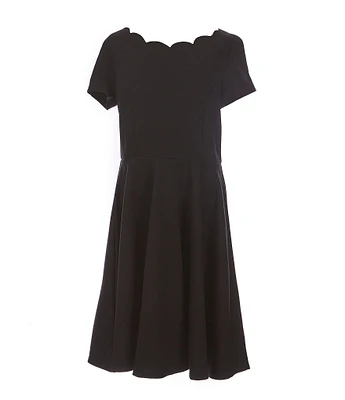 Zunie Big Girls Scallop Neckline A-Line Dress