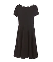 Zunie Big Girls Scallop Neckline A-Line Dress