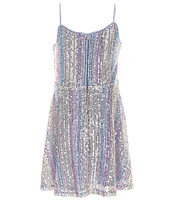 Zunie Big Girls 7-16 Sleeveless Sequin-Embellished Babydoll Dress