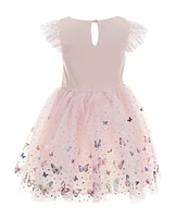 Zunie Little Girls 2-6X Sequin Flutter Sleeve Butterfly Dress