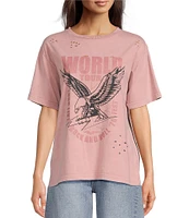 Zutter Short Sleeve Distressed Star World Tour Graphic Tee Shirt