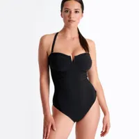 Bandeau One-Piece Caviar by Shan Swim