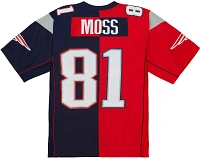 Mitchell & Ness Men's New England Patriots Randy Moss #81 2007 Split Throwback Jersey