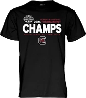 Blue 84 Adult NCAA 2024 Women's Basketball Conference Champions South Carolina Gamecocks Black Locker Room T-Shirt