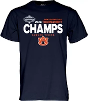 Blue 84 Adult NCAA 2024 Men's Basketball SEC Conference Champions Auburn Tigers Navy Locker Room T-Shirt