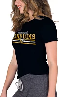 Concepts Sport Women's Pittsburgh Penguins Marathon Black T-Shirt