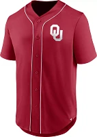 NCAA Men's Oklahoma Sooners Crimson Full Button Fashion Baseball Jersey