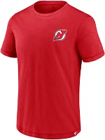 NHL New Jersey Devils 2-Hit Logo Red T-Shirt