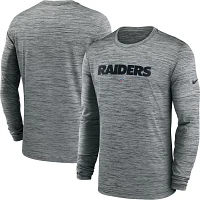 Nike Men's Los Angeles Raiders Sideline Velocity Dark Grey Heather Long Sleeve T-Shirt