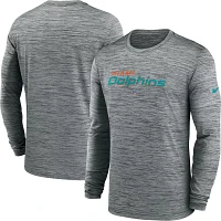 Nike Men's Miami Dolphins Sideline Velocity Dark Grey Heather Long Sleeve T-Shirt