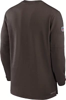 Nike Men's Cleveland Browns Sideline Brown Half-Zip Long Sleeve Top