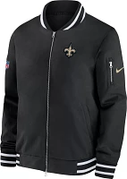 Nike Men's New Orleans Saints Sideline Coaches Black Full-Zip Bomber Jacket