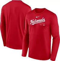 Nike Men's Washington Nationals Red Authentic Collection Issue Long Sleeve T-Shirt