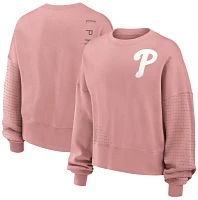 Nike Women's Philadelphia Phillies Pink Statement Fleece Crew Neck Sweatshirt