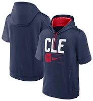 Nike Men's Cleveland Guardians Navy Lockup Short Sleeve Hoodie