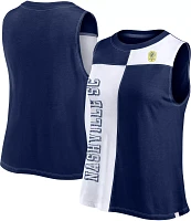 MLS Women's Nashville SC Color-Block Navy Tank Top