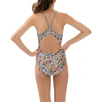 Dolfin Women's Uglies Print V-2 Back One Piece Swimsuit