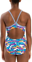 Dolfin Women's Uglies Print V-2 Back One Piece Swimsuit