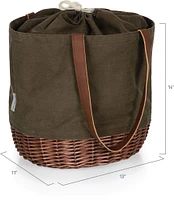 Picnic Time Baltimore Ravens Coronado Canvas and Willow Basket Tote