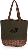 Picnic Time Philadelphia Eagles Coronado Canvas and Willow Basket Tote