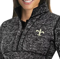 Antigua Women's New Orleans Saints Fortune Black Pullover Jacket