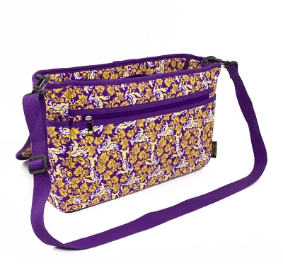 Eagles Wings LSU Tigers Quilted Cotton Messenger Bag