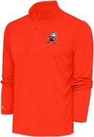 Antigua Men's Cleveland Browns Tribute Orange Quarter-Zip Pullover