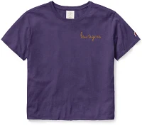 League-Legacy Women's LSU Tigers Purple Clothesline Cotton Cropped T-Shirt