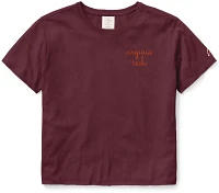 League-Legacy Women's Virginia Tech Hokies Maroon Clothesline Cotton Cropped T-Shirt