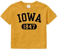 League-Legacy Women's Iowa Hawkeyes Gold Clothesline Cotton Cropped T-Shirt