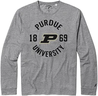 League-Legacy Men's Purdue Boilermakers Grey Reclaim Tri-Blend Long Sleeve T-Shirt