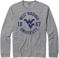 League-Legacy Men's West Virginia Mountaineers Grey Reclaim Tri-Blend Long Sleeve T-Shirt