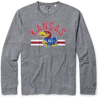 League-Legacy Men's Kansas Jayhawks Blue Reclaim Tri-Blend Long Sleeve T-Shirt