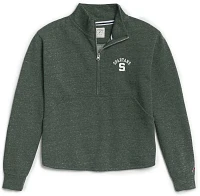 League-Legacy Women's Michigan State Spartans Green Victory Springs Quarter-Zip Shirt