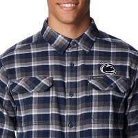 Columbia Men's Penn State Nittany Lions Blue Plaid Flare Gun Flannel Button Down Long Sleeve Shirt