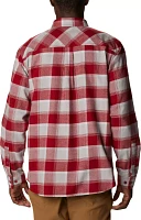 Columbia Men's Oklahoma Sooners Crimson Plaid Flare Gun Flannel Button Down Long Sleeve Shirt