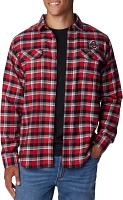 Columbia Men's Ohio State Buckeyes Scarlet Plaid Flare Gun Flannel Button Down Long Sleeve Shirt