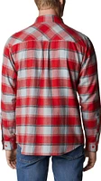 Columbia Men's Ohio State Buckeyes Scarlet Plaid Flare Gun Flannel Button Down Long Sleeve Shirt