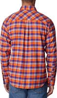 Columbia Men's Clemson Tigers Orange Plaid Flare Gun Flannel Button Down Long Sleeve Shirt