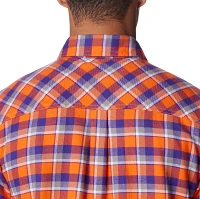 Columbia Men's Clemson Tigers Orange Plaid Flare Gun Flannel Button Down Long Sleeve Shirt