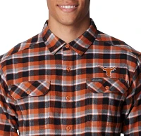 Columbia Men's Texas Longhorns Burnt Orange Plaid Flare Gun Flannel Button Down Long Sleeve Shirt