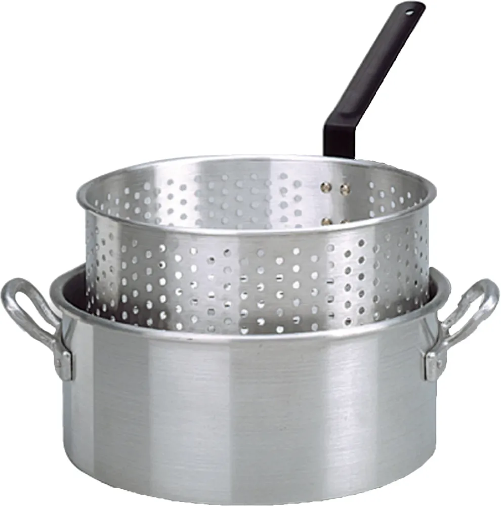 King Kooker 10 Quart Aluminum Deep Fryer Pan with Handles and Basket