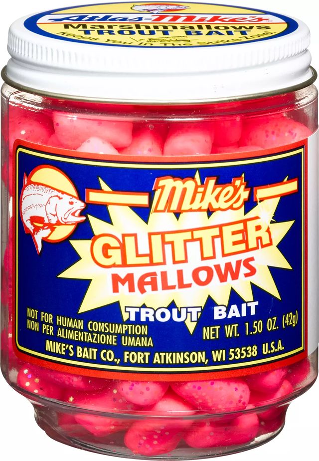 Atlas-Mike's Glitter Mallows 1.5 oz. Scented Marshmallow Trout Fishing Bait