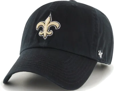 '47 Men's New Orleans Saints Black Clean Up Adjustable Hat